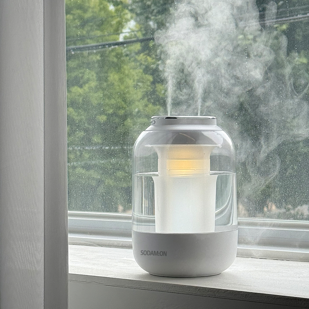 소담온 고요 미니 가습기 초음파 무선 사무실 휴대용 충전식 스노우화이트