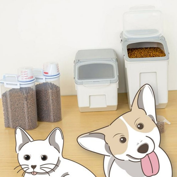 밀폐형 강아지 사료 보관 통 습기차단 고양이 사료 보관 통 - 상품 이미지