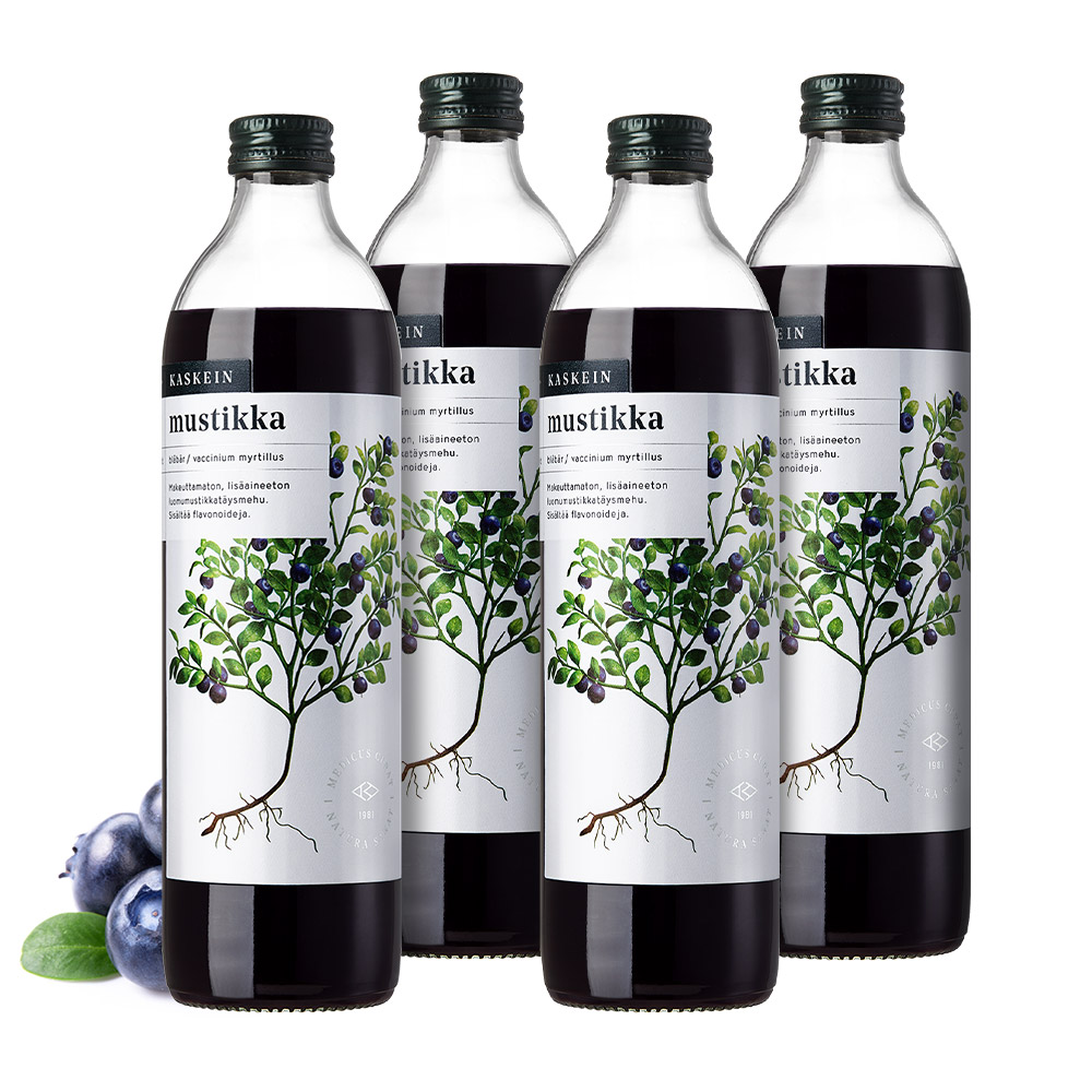[증정행사] 핀란디아 핀란드산 카스케인 블루베리 원액 주스 500ml 4병 + 전용보틀 증정