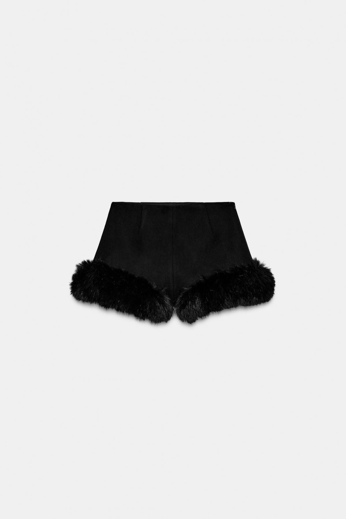 자라 울블렌드 퍼트리밍 쇼츠 1255/570 BLACK - 상품 이미지