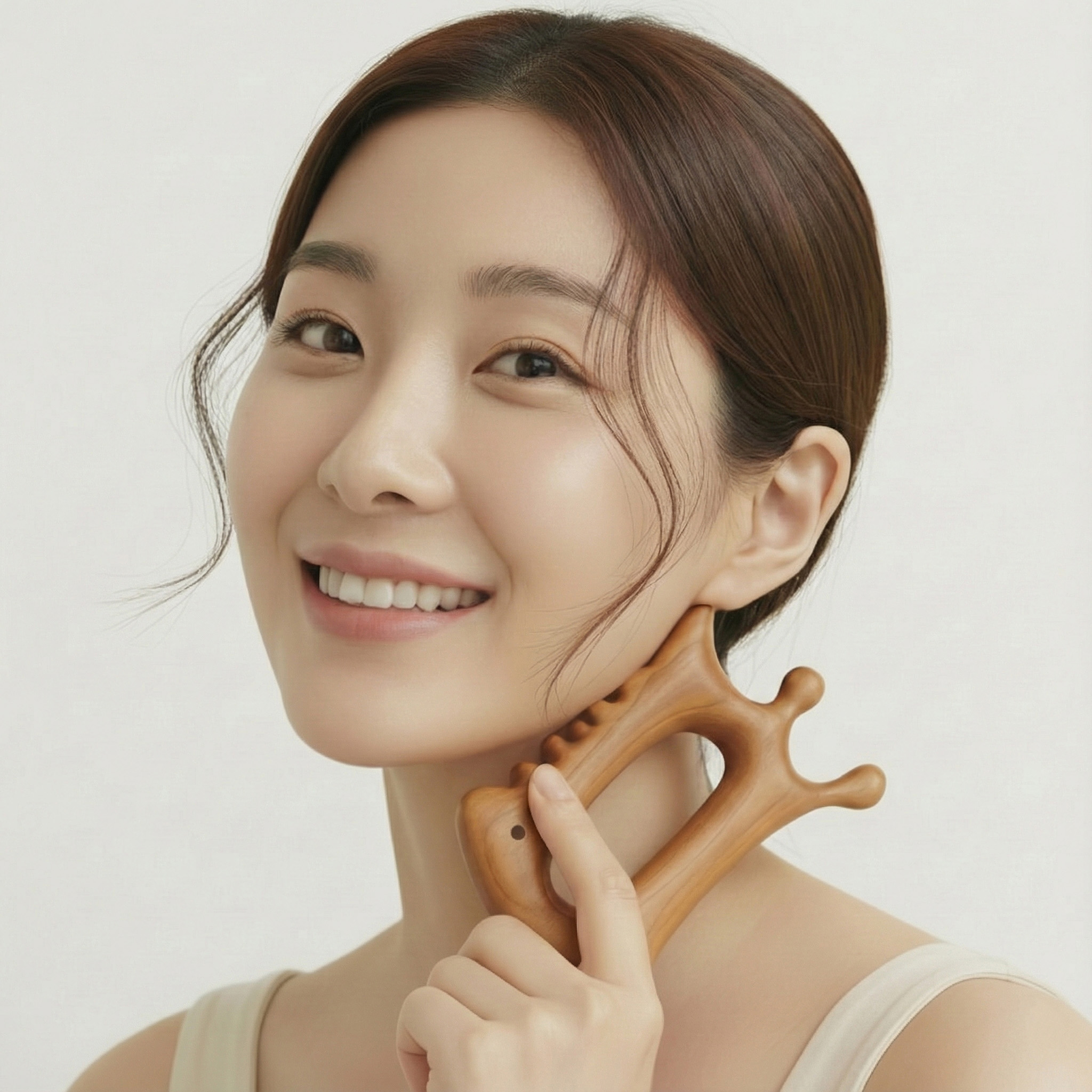 시골감성마켓 리프톤 나무 괄사 지압 림프 순환 얼굴 마사지기 바디괄사 - 상세 이미지 2