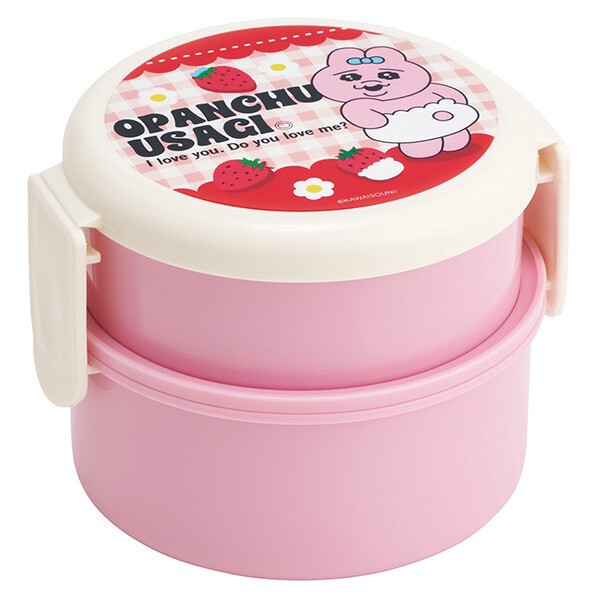 스케이터 오판츄우사기 빤쮸토끼 캐릭터 원형2단 포크 도시락 500ml ONWR1 - 주방·식기 - 하카타몰
