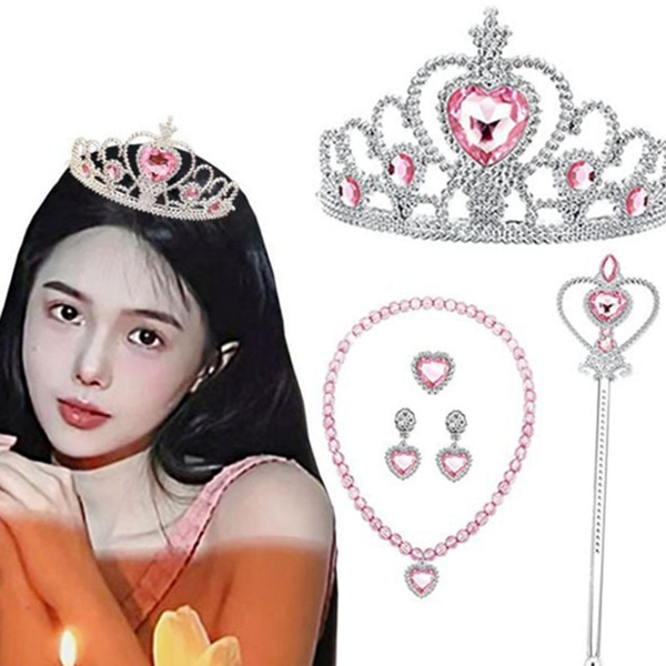 티아라 공주님 놀이 세트 목걸이 여자 아이 요술봉 - 상품 이미지