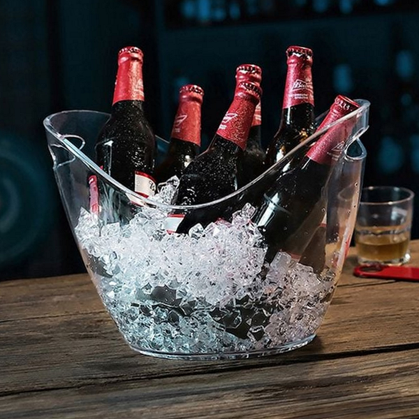 휴대용 캠핑 아이스 버킷 라운드 투명 아이스 버킷 샴페인 맥주 - 상품 이미지