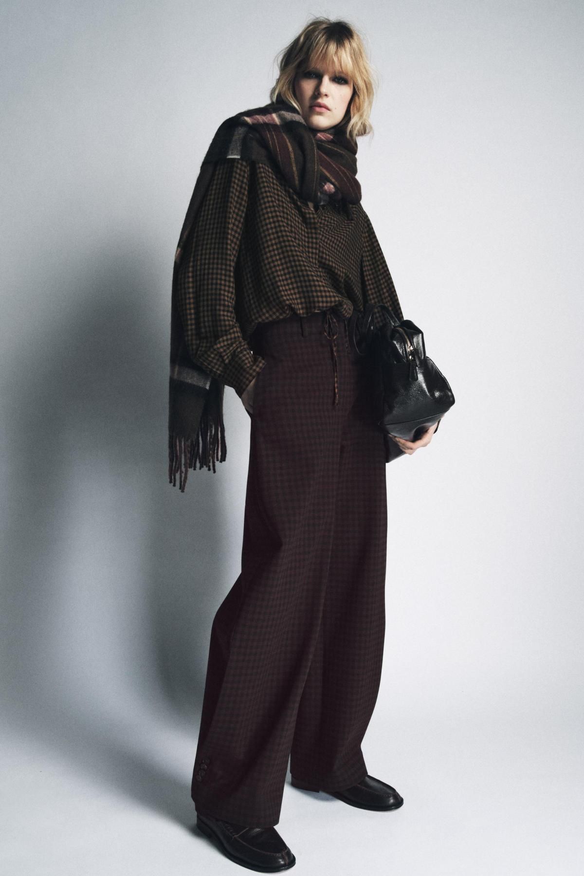 자라 와이드 벌룬 팬츠 버튼 미드웨이스트 9260/957 BROWN - 상세 이미지 2