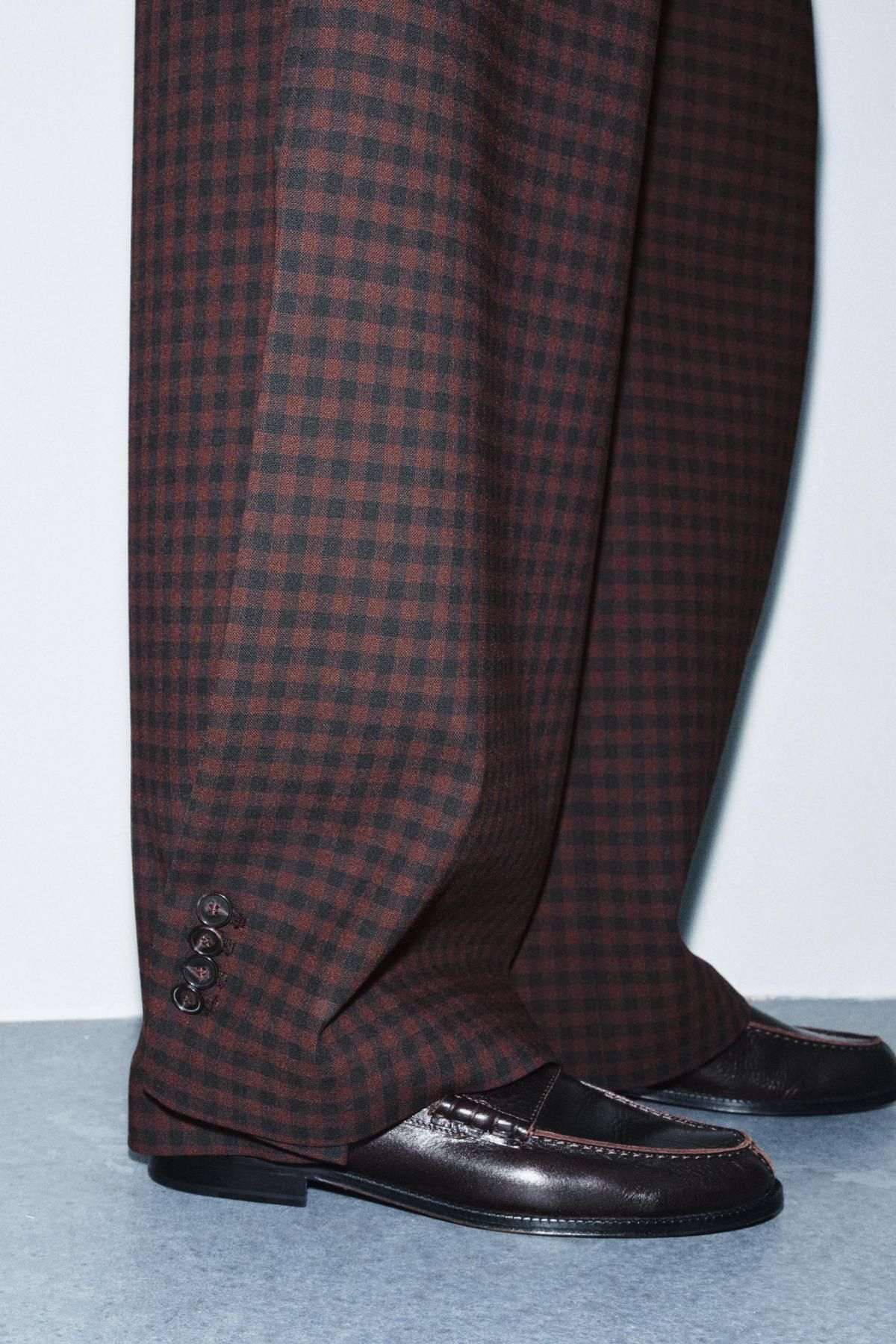 자라 와이드 벌룬 팬츠 버튼 미드웨이스트 9260/957 BROWN - 상세 이미지 4