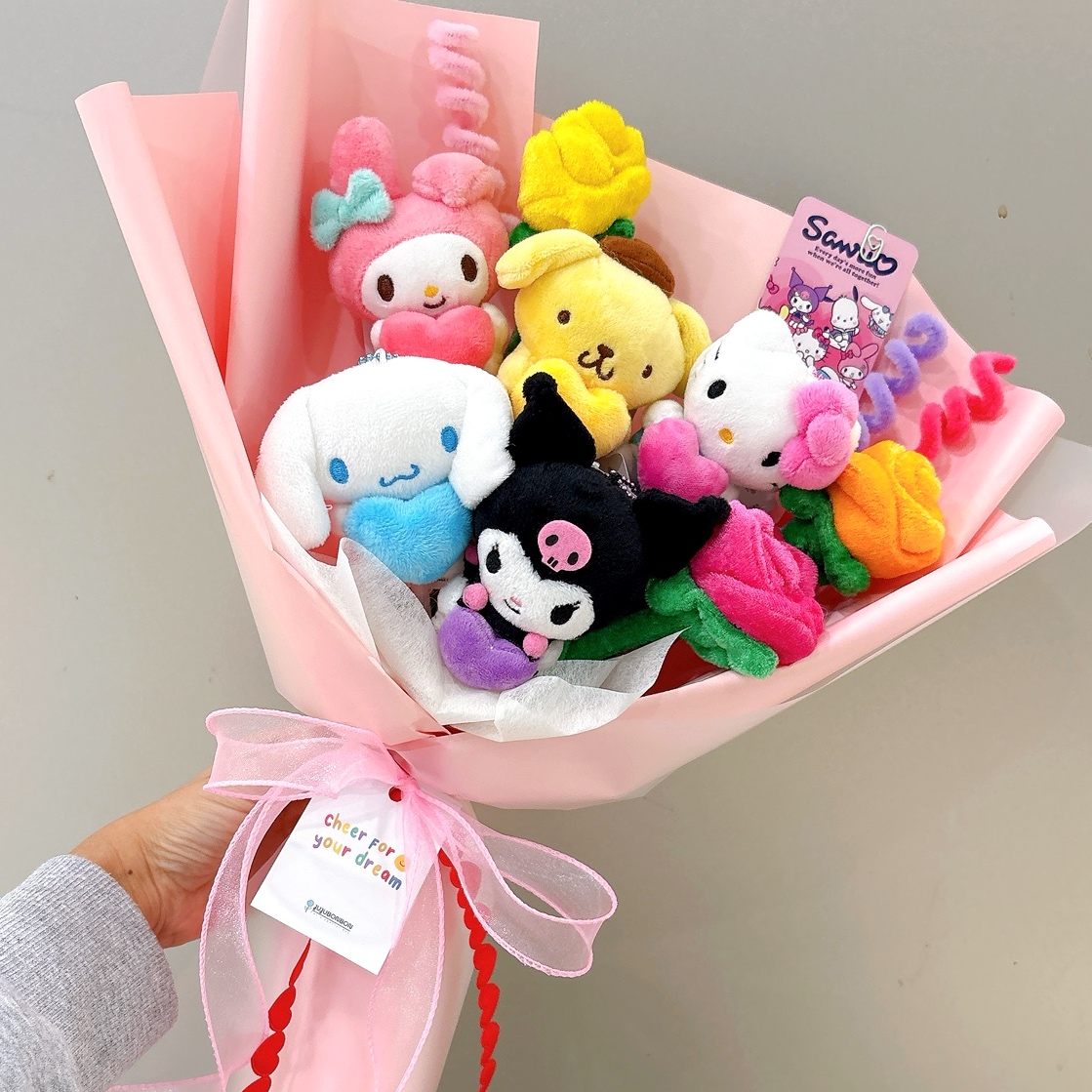 산리오 올프렌즈 인형꽃다발 졸업식 발표회 재롱잔치 시나모롤 조화 - 상품 이미지