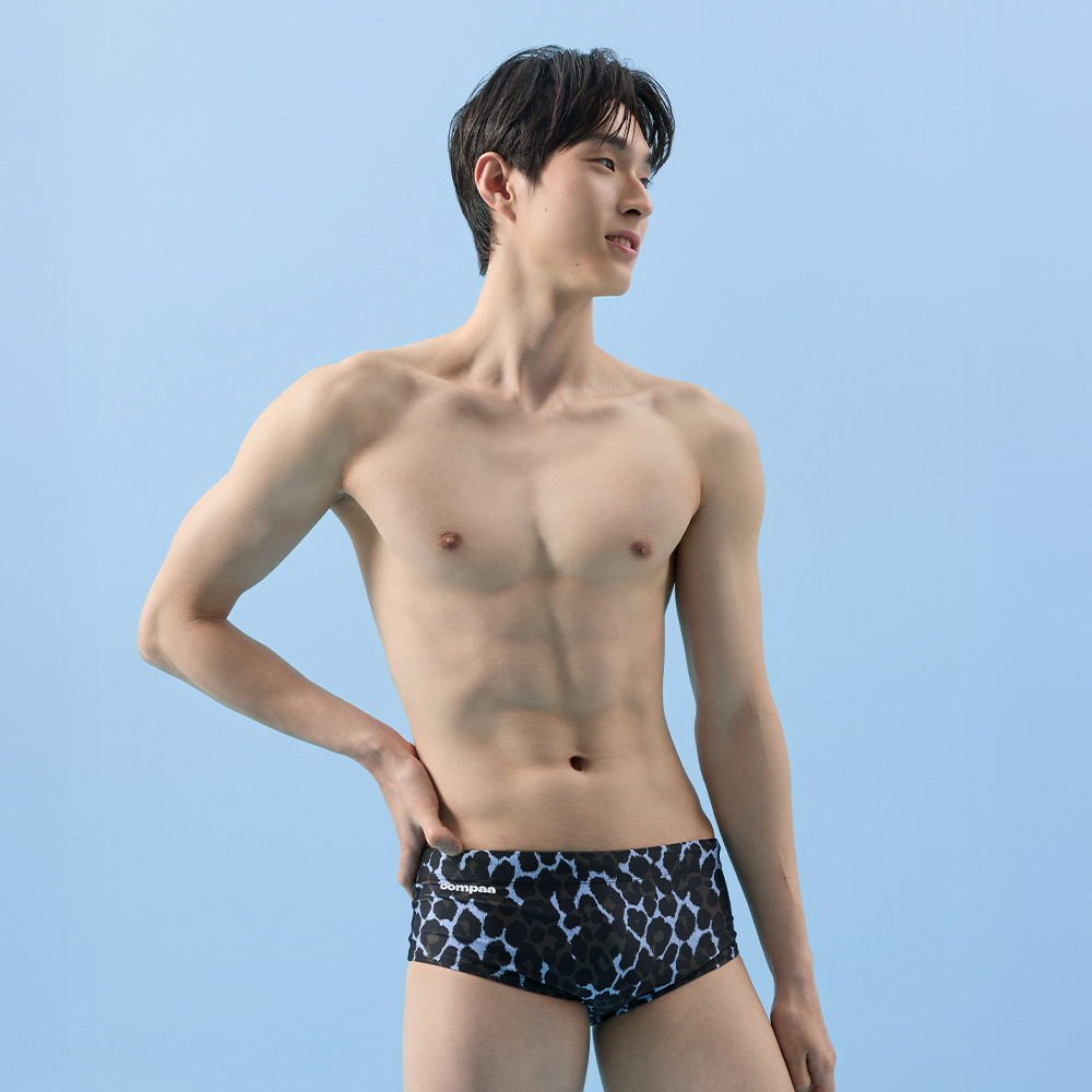 움파 스웨이드 스퀘어 수영복 남자 사각 수영복 - 상세 이미지 2