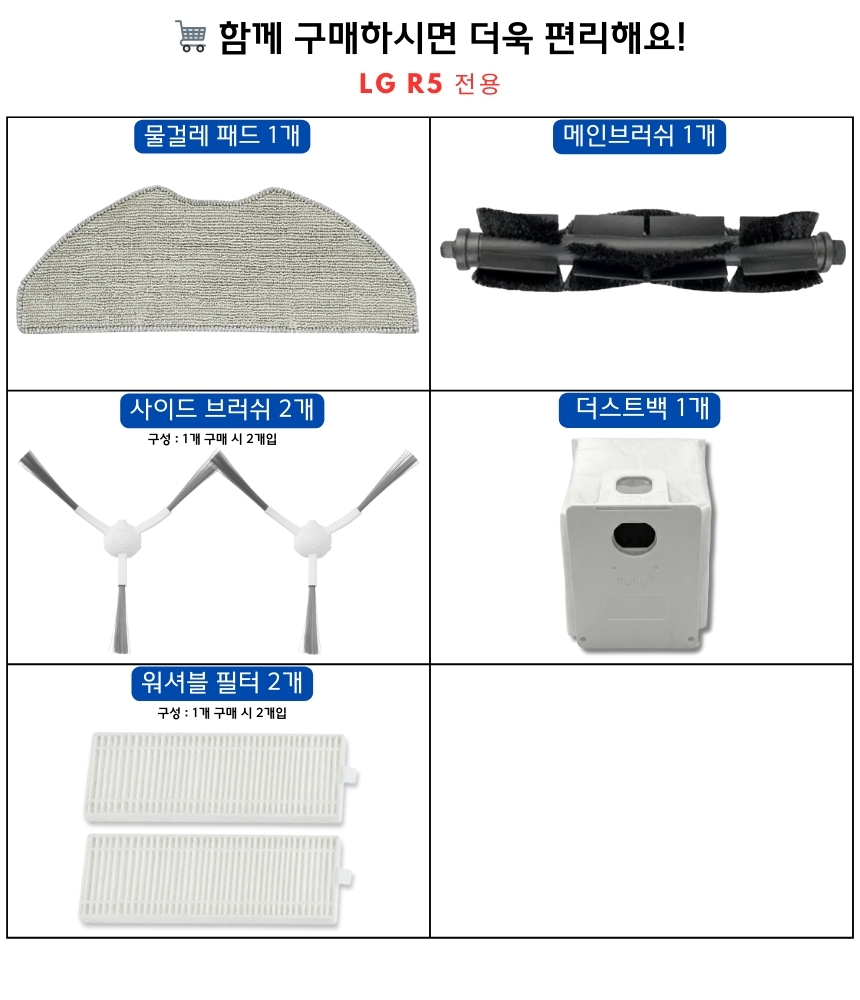 [호환] LG 코드제로 R5 소모품 필터 2EA 이미지 4