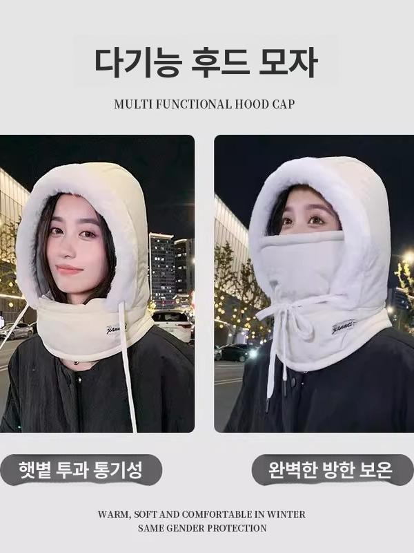 여성용 후드넥워머 자전거 머플러 헬멧 넥워머 보온 방풍 겨울용 후드워머 다크그레이 M 56-58cm - 상세 이미지 4