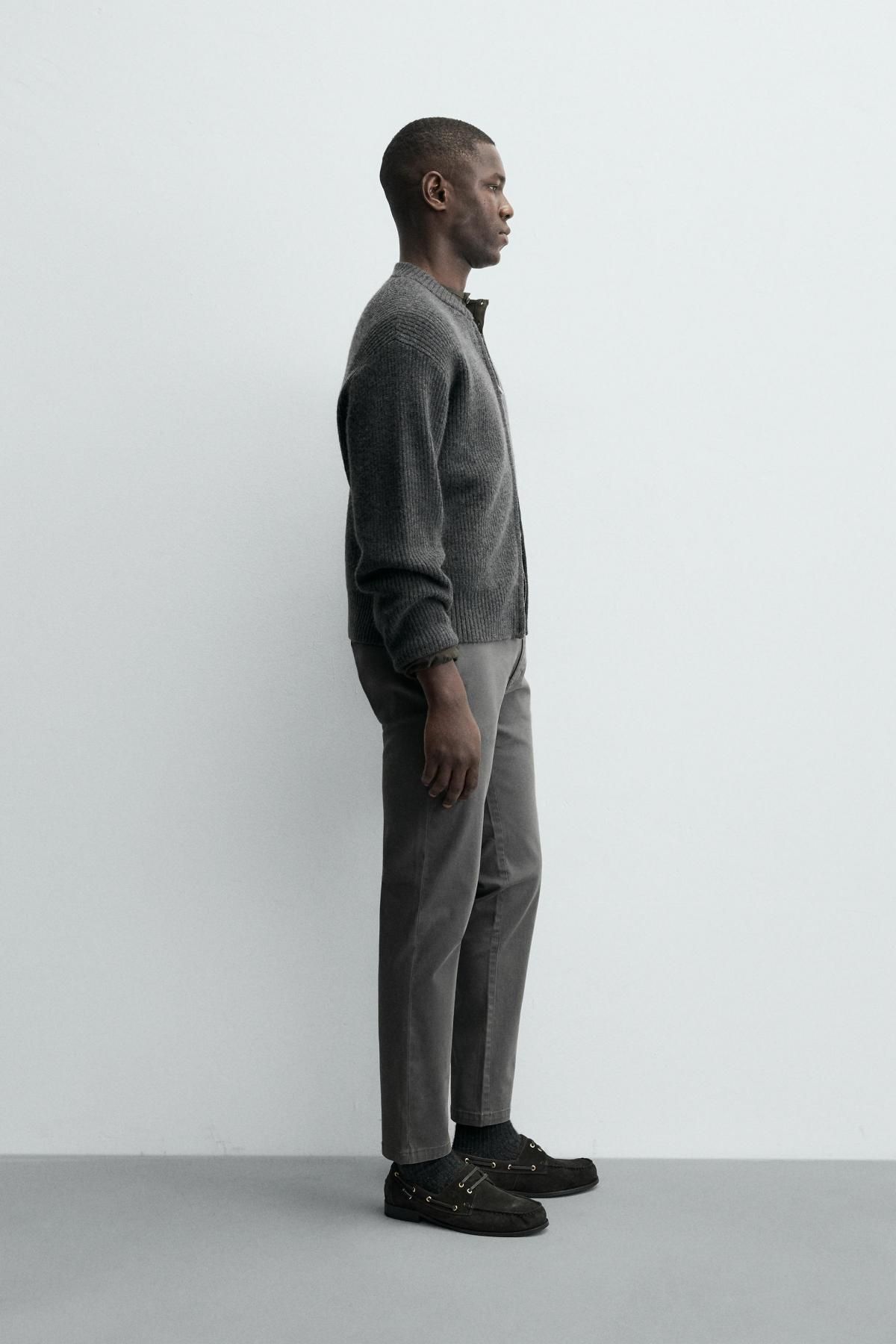 자라 테크니컬 스키니핏 치노 팬츠 6786/370 ANTHRACITE GREY - 상세 이미지 4
