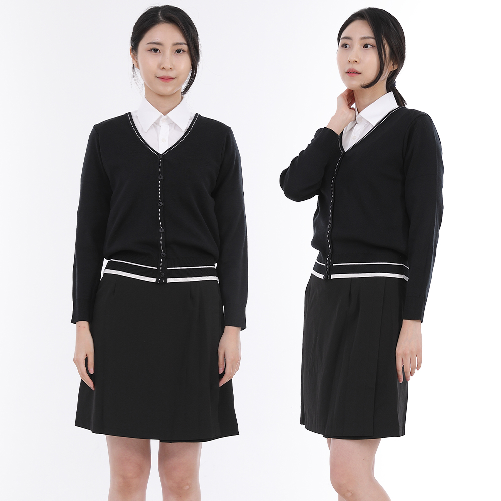 블랙스티치 가디건 홀서빙복 간호사 식당 서빙유니폼 - 상품 이미지