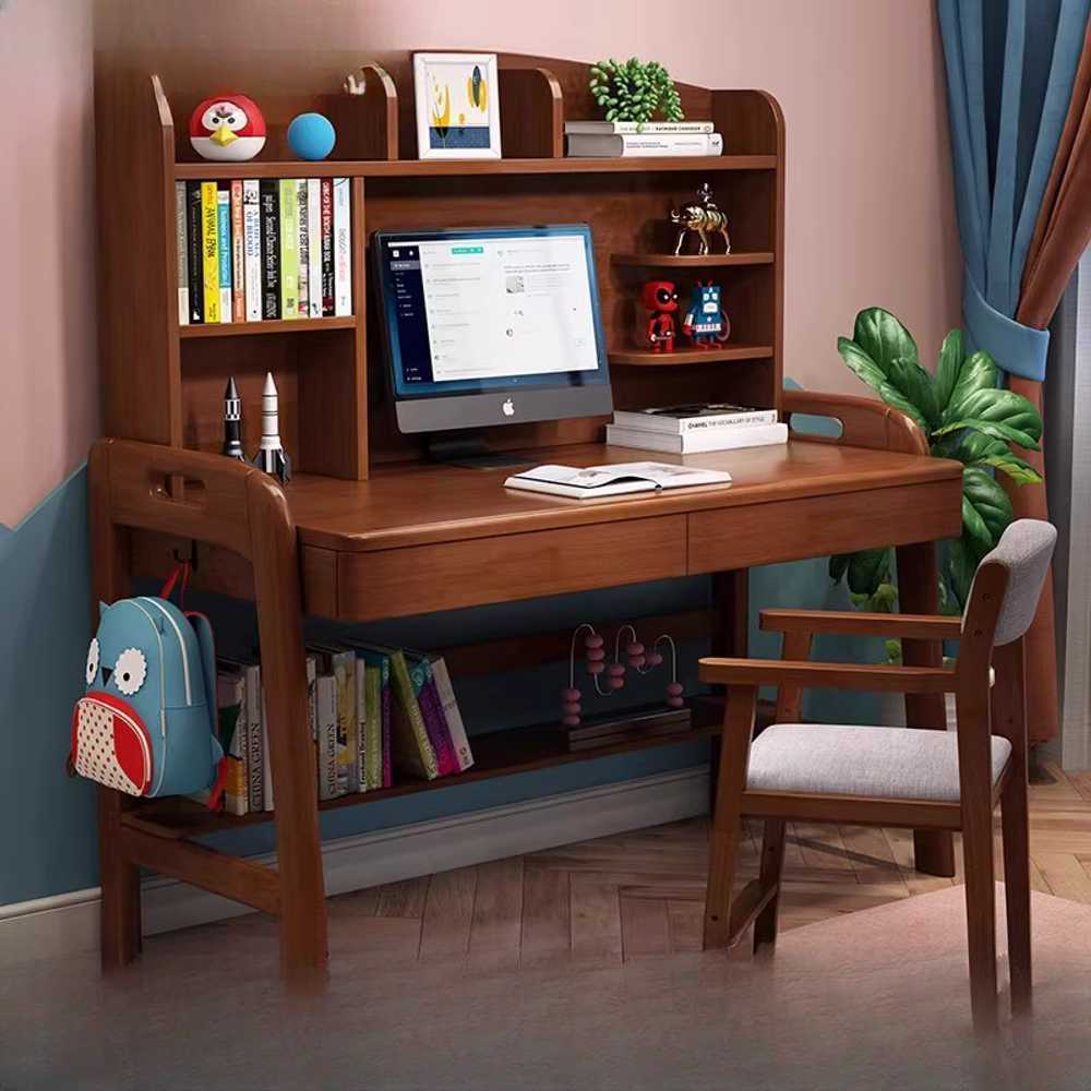 학생용 책상 집중 공부 넓은 상판 편안 자세 안정 블루화이트 80x60x135cm - 상세 이미지 3