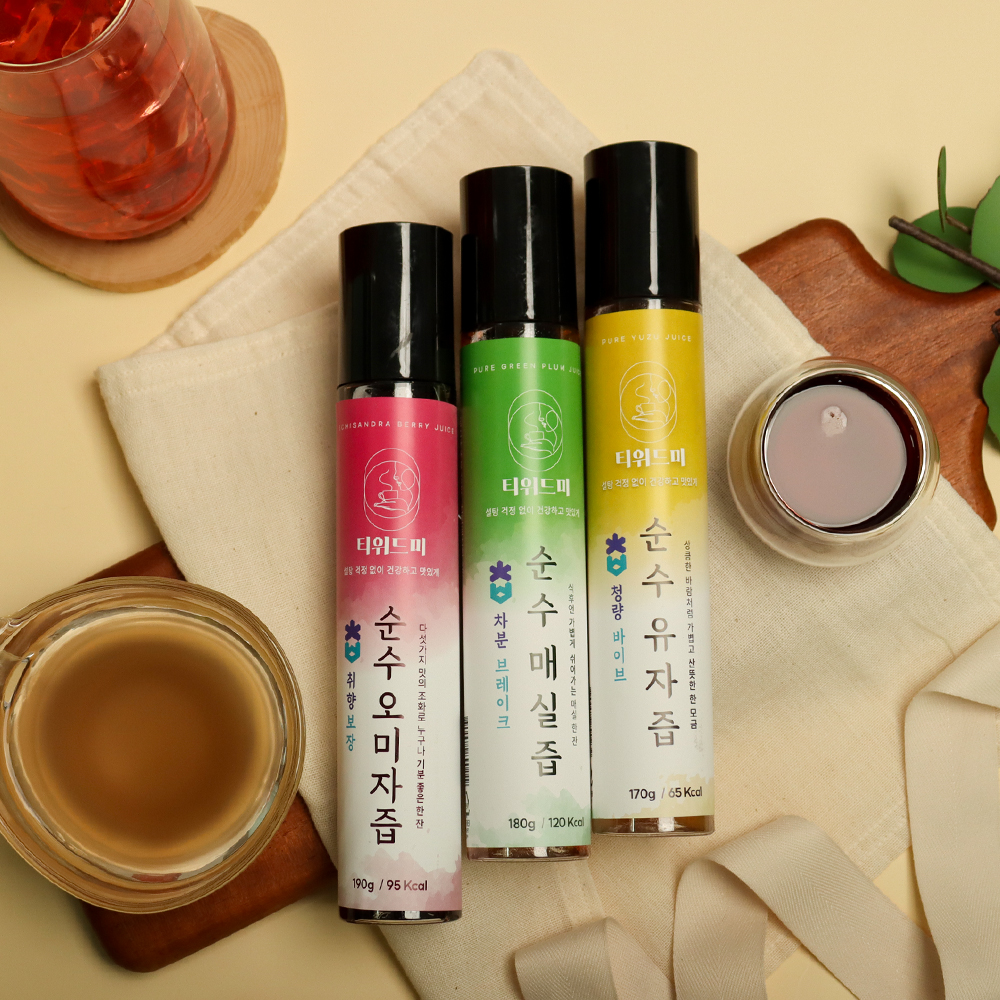 건강한 순수 저당 과일청 3종 선물세트 유자즙 매실청 오미자 이미지 6