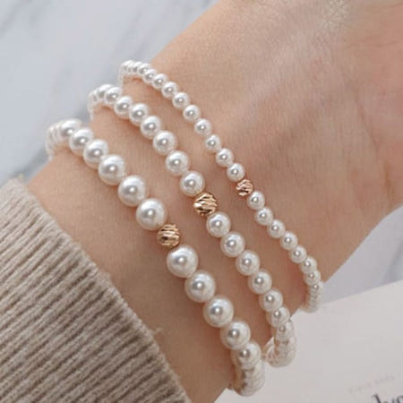 커팅볼 금볼 진주팔찌