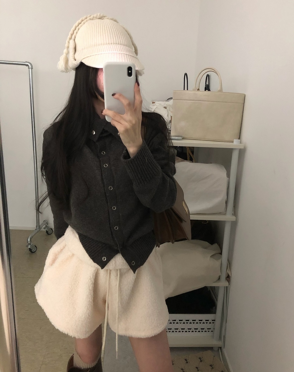 언젤 여성 겨울 울 터틀넥 하이넥 레이어드 이너 니트가디건 - 상품 이미지