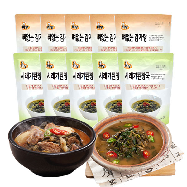미당 뼈없는 감자탕 5팩 + 시래기 된장국 5팩 - 상품 이미지