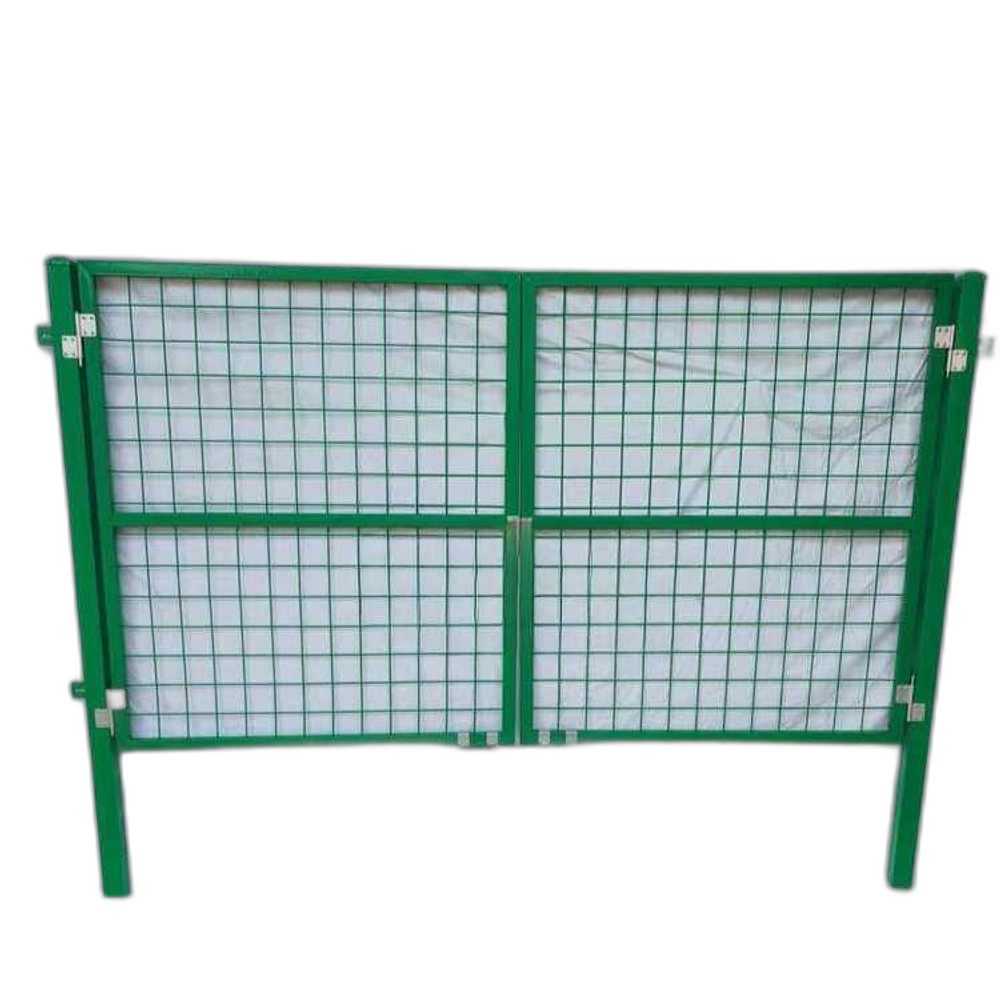 철망 펜스문 메쉬 게이트 출입 울타리 안전 철제 문 1.5x3m (매립-양개-기둥) - 상품 이미지