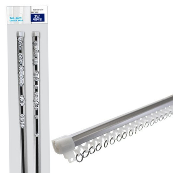 확장형 2단 커튼 레일 길이 조절 커튼 레일 천장 창문