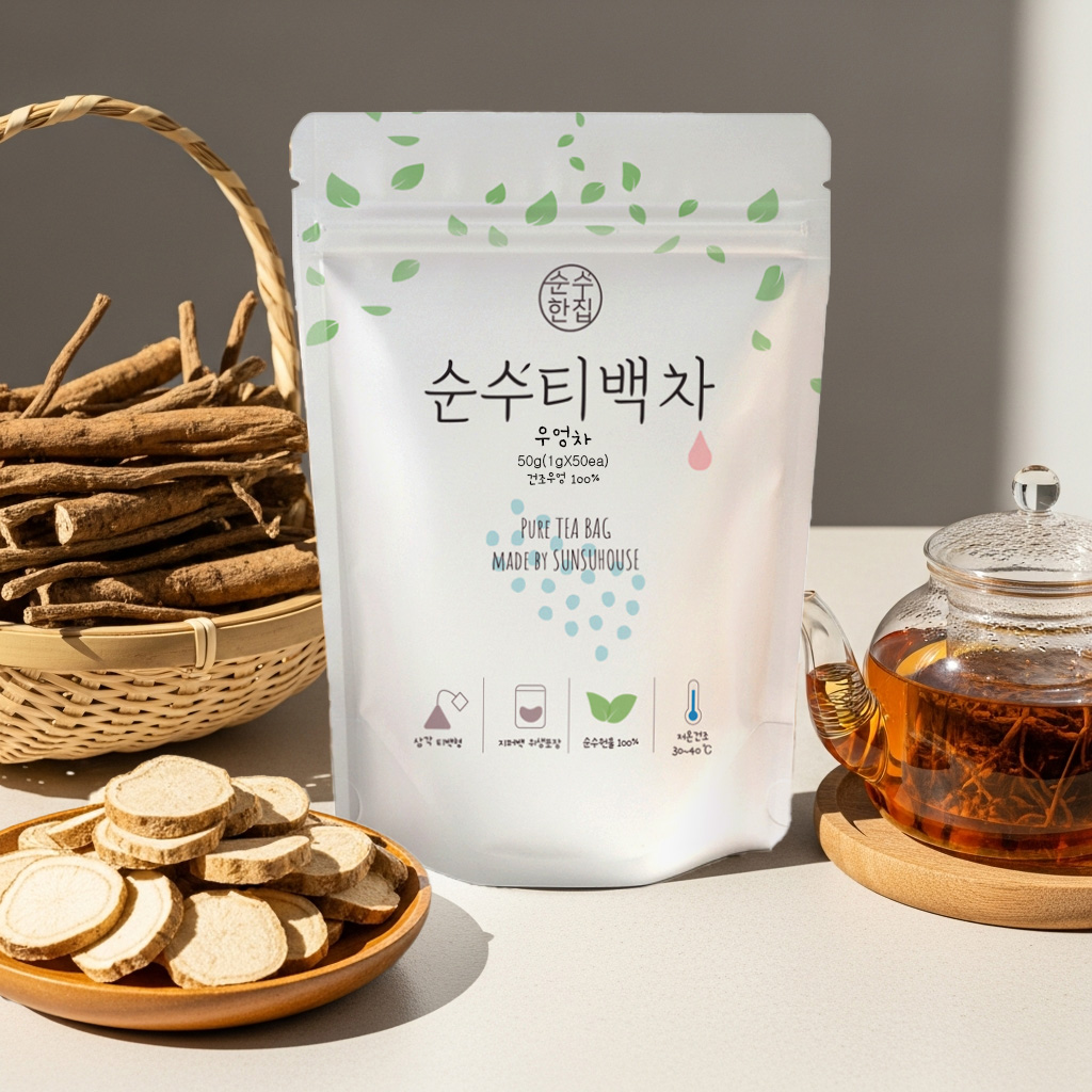 순수한집 국산 볶은 우엉차 티백 50개입 이미지 3
