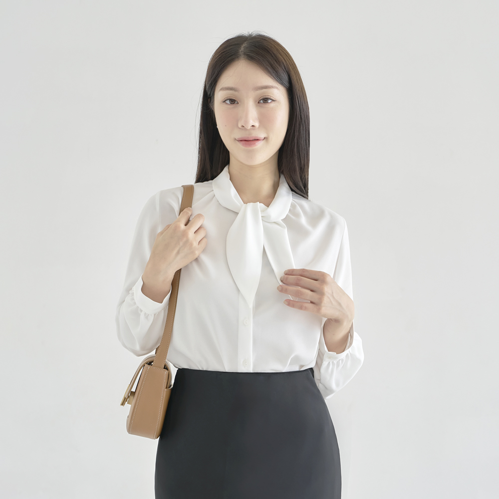 타이블라우스 리본블라우스 [미니타이] 제품 이미지