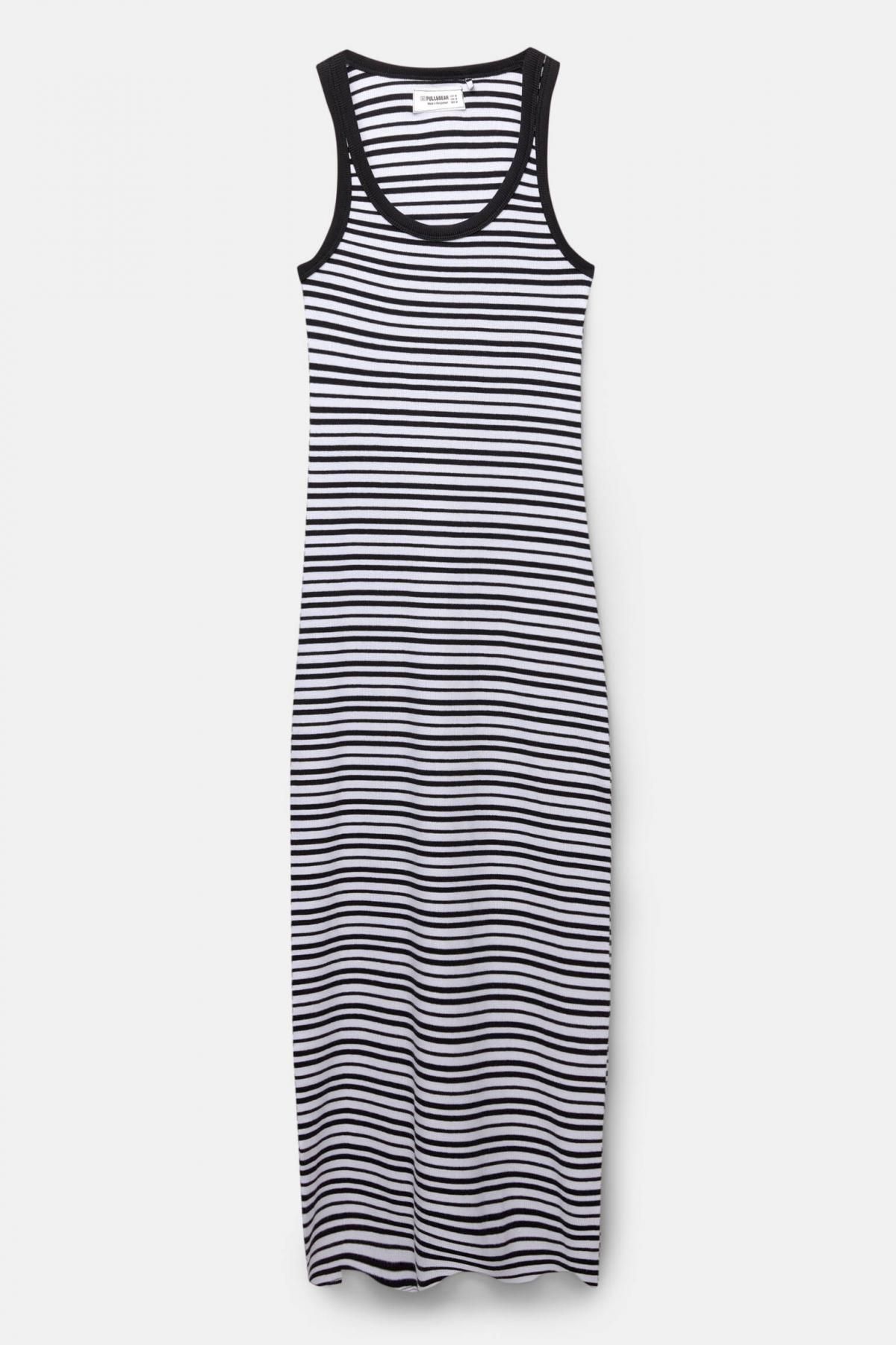 풀앤베어 스트라이프 립 미디 원피스 슬리브리스 7394/208 STRIPED - 상품 이미지