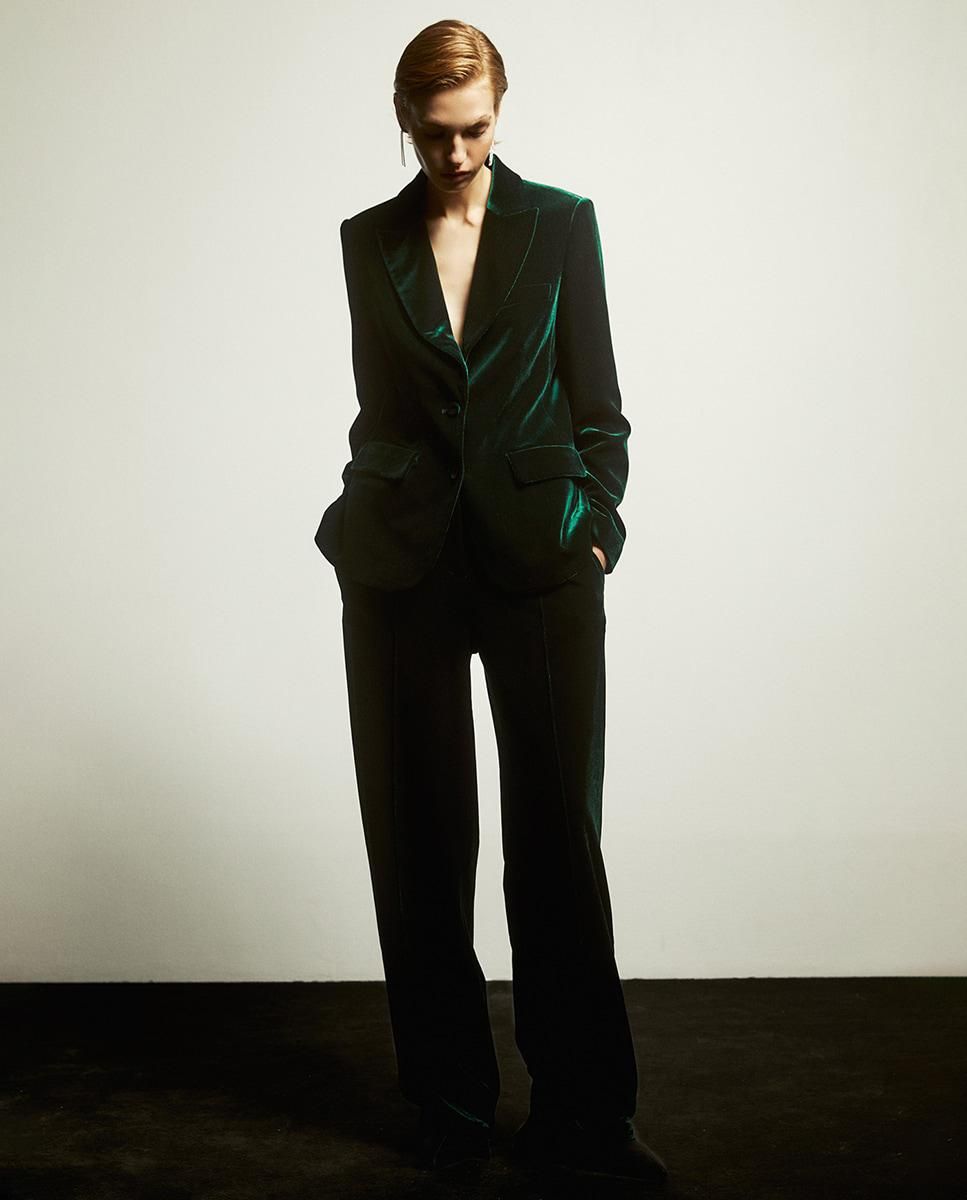 스페라 벨벳 테일러드 슬랙스 팬츠 58405003243 VERDE OSCURO - 상세 이미지 2