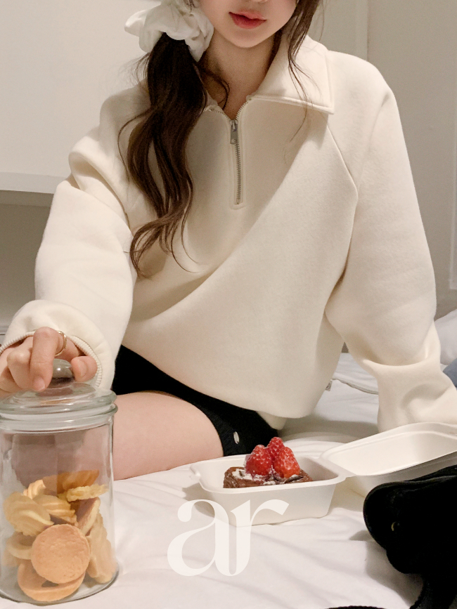 [자체제작] (MADE따뜻기모꾸안꾸꾸♥) Petite Note No.23 아노락 반집업 나그랑 카라 기모 맨투맨 ts4766 - 상세 이미지 2