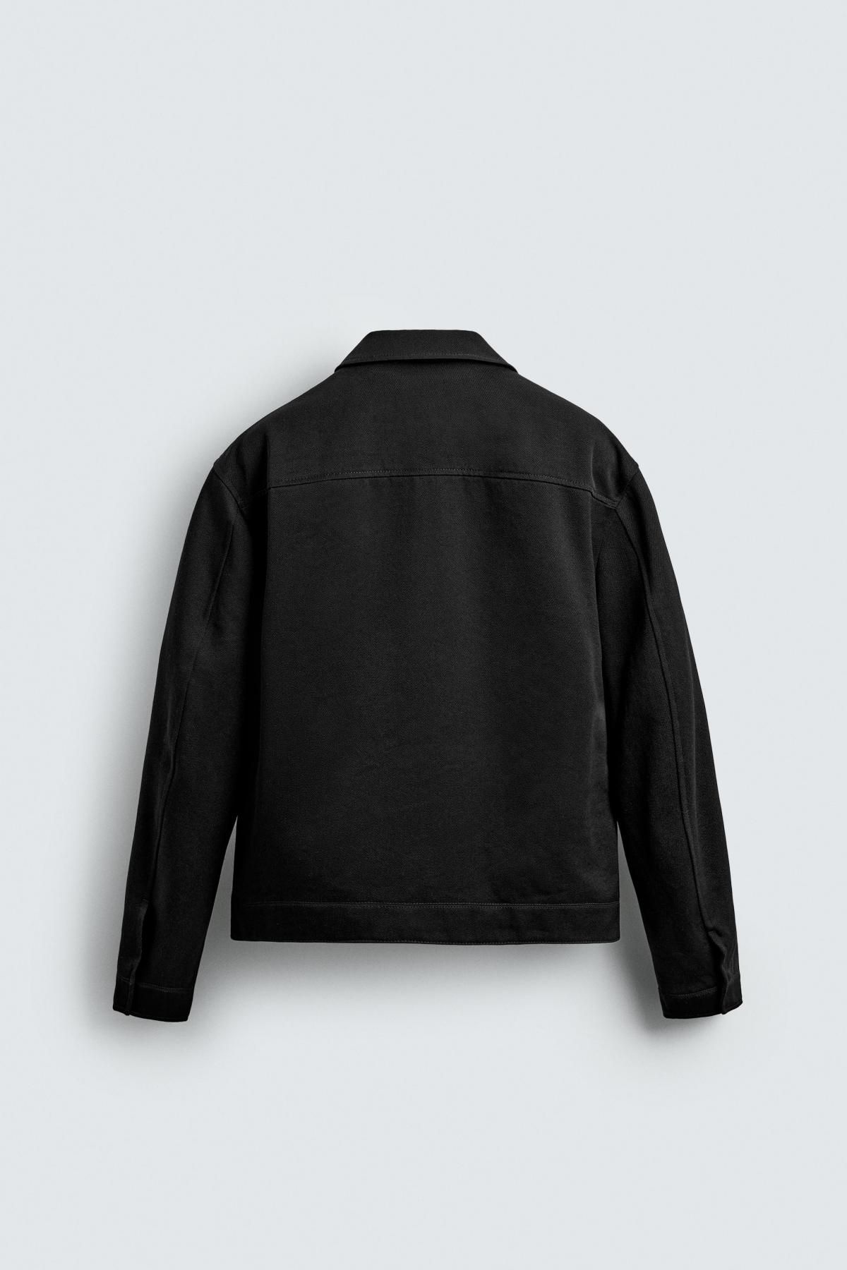 자라 이탈리안 울코튼 블렌드 집업 재킷 5880/509 BLACK - 상세 이미지 2
