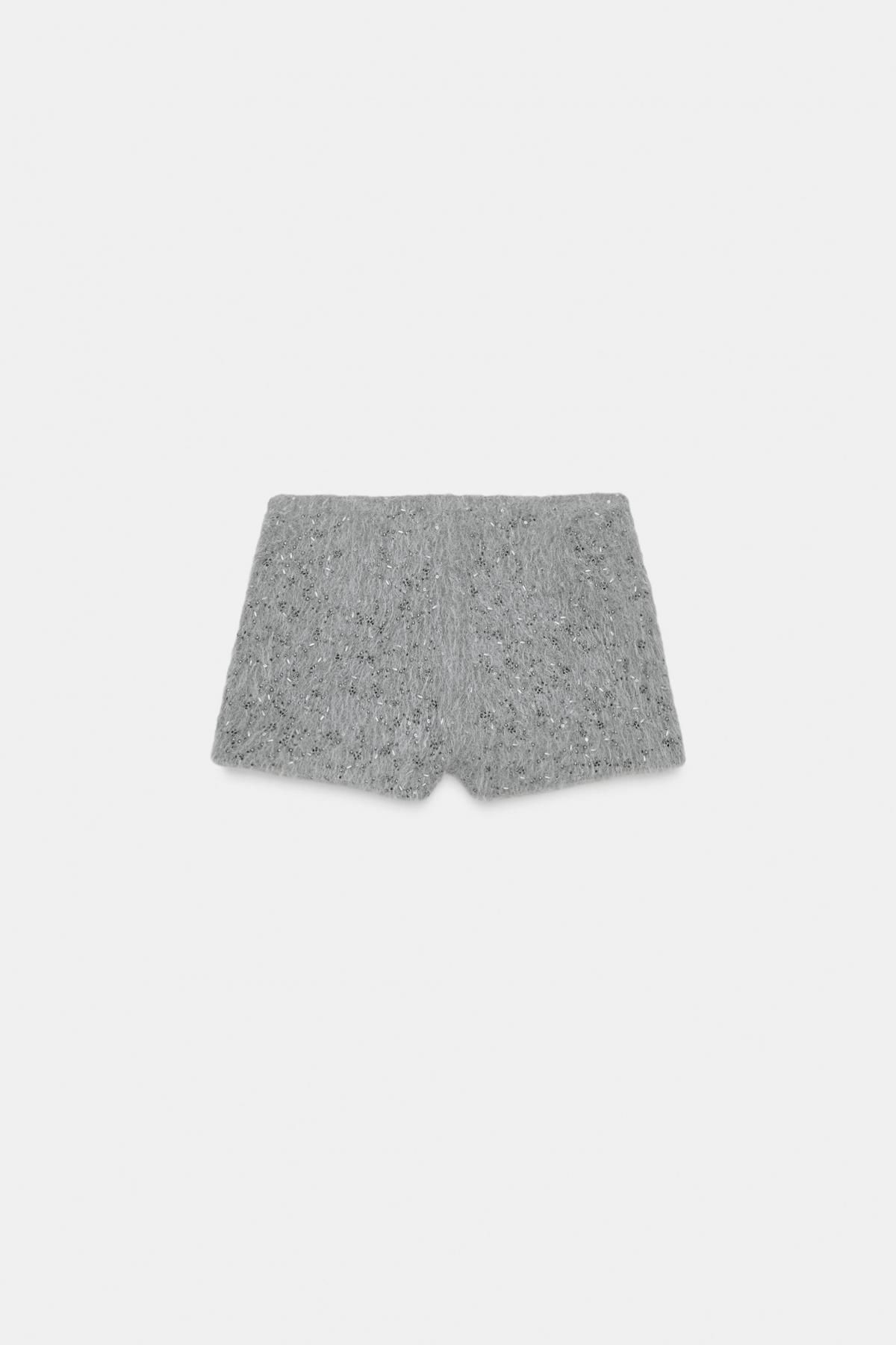 자라 테크니컬 퍼 비즈 미니 쇼츠 4772/525 GREY - 상세 이미지 5