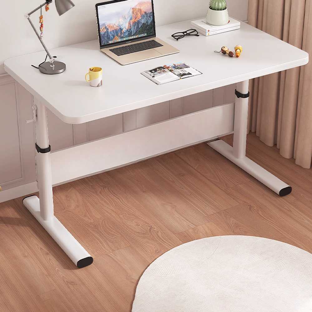 수동 모션데스크 높낮이 조절 수작업 핸들식 책상 화이트+화이트 120x50cm - 상품 이미지