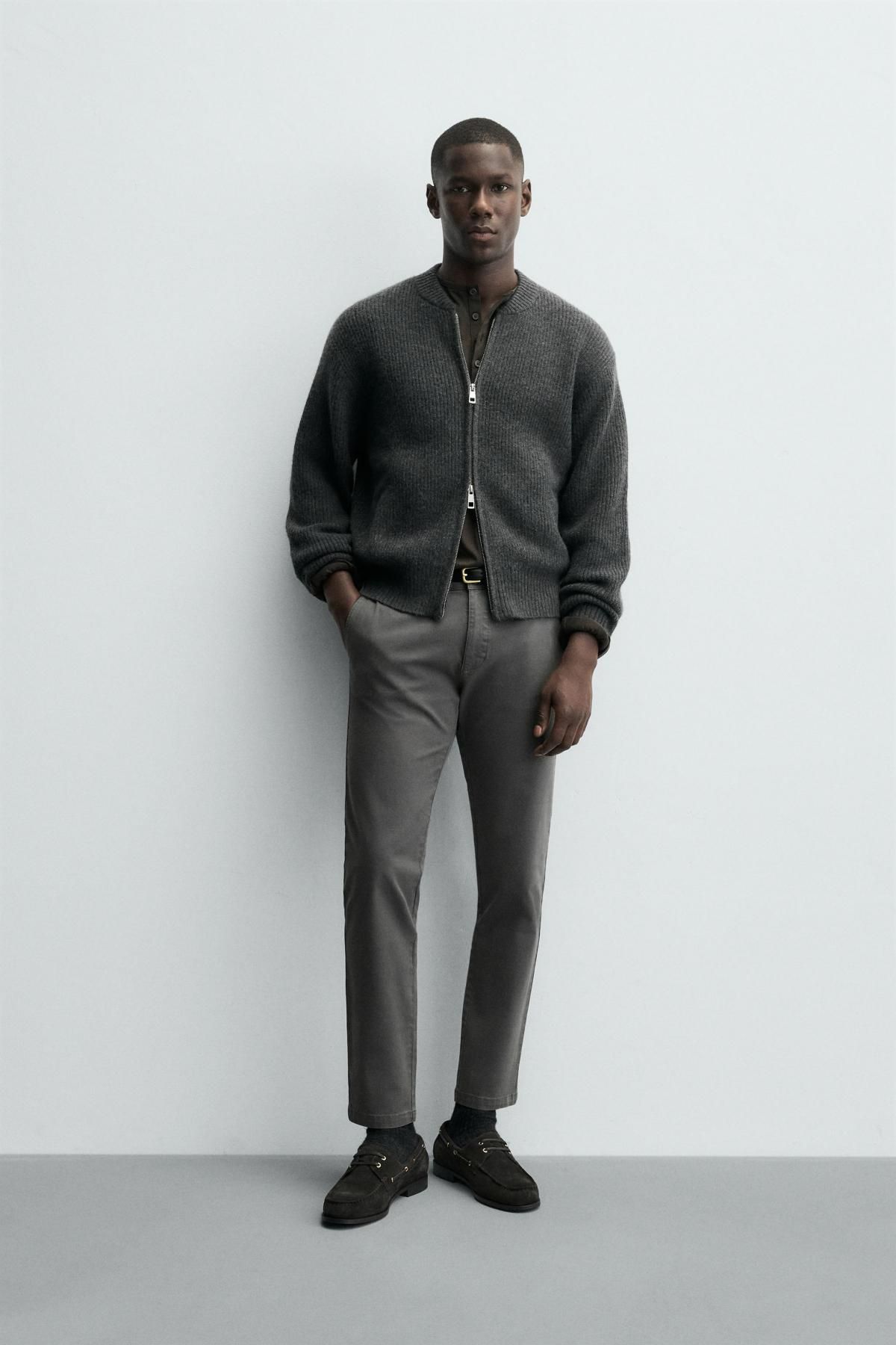 자라 테크니컬 스키니핏 치노 팬츠 6786/370 ANTHRACITE GREY - 상세 이미지 2