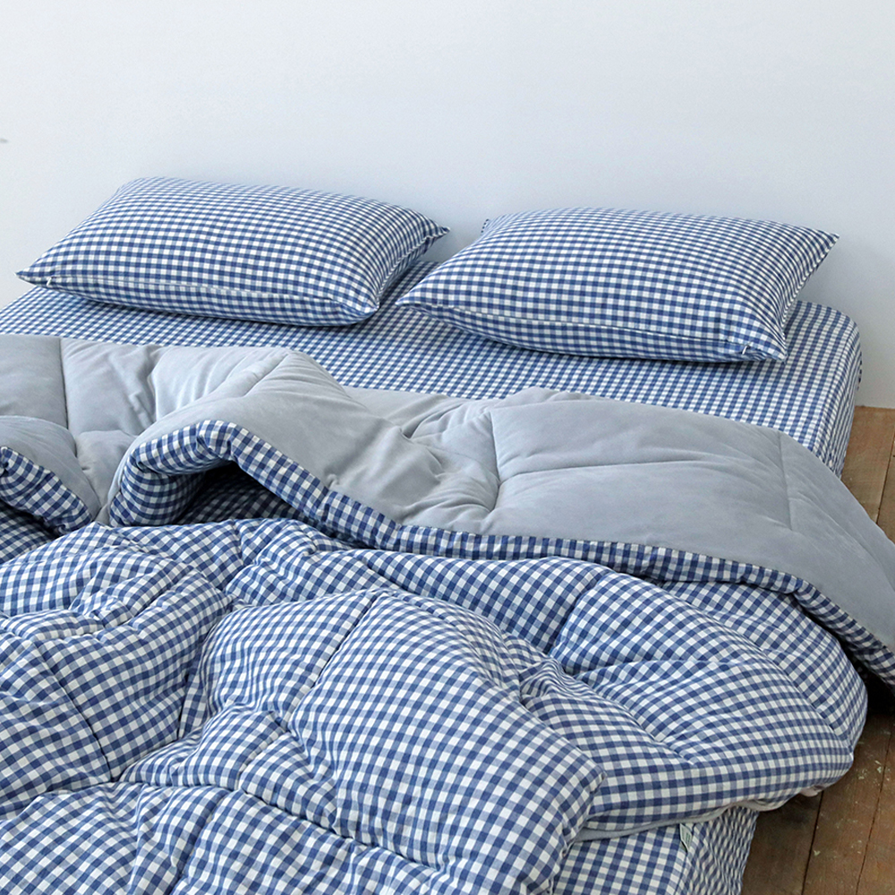 깅엄 체크 겨울이불 먼지없는 워싱 광목 순면 단모 극세사 알러지케어 항균 차렵이불 SS