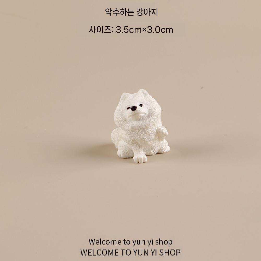 사모예드 강아지 인형 미니어처 장식 소품 데스크 감성 오브제 - 상세 이미지 3