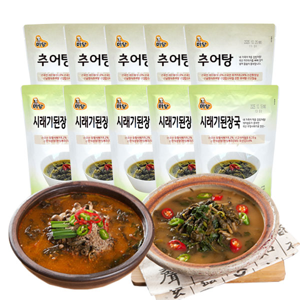 미당 추어탕 5팩 + 시래기된장국 5팩 간단한요리 국산재료 - 상품 이미지