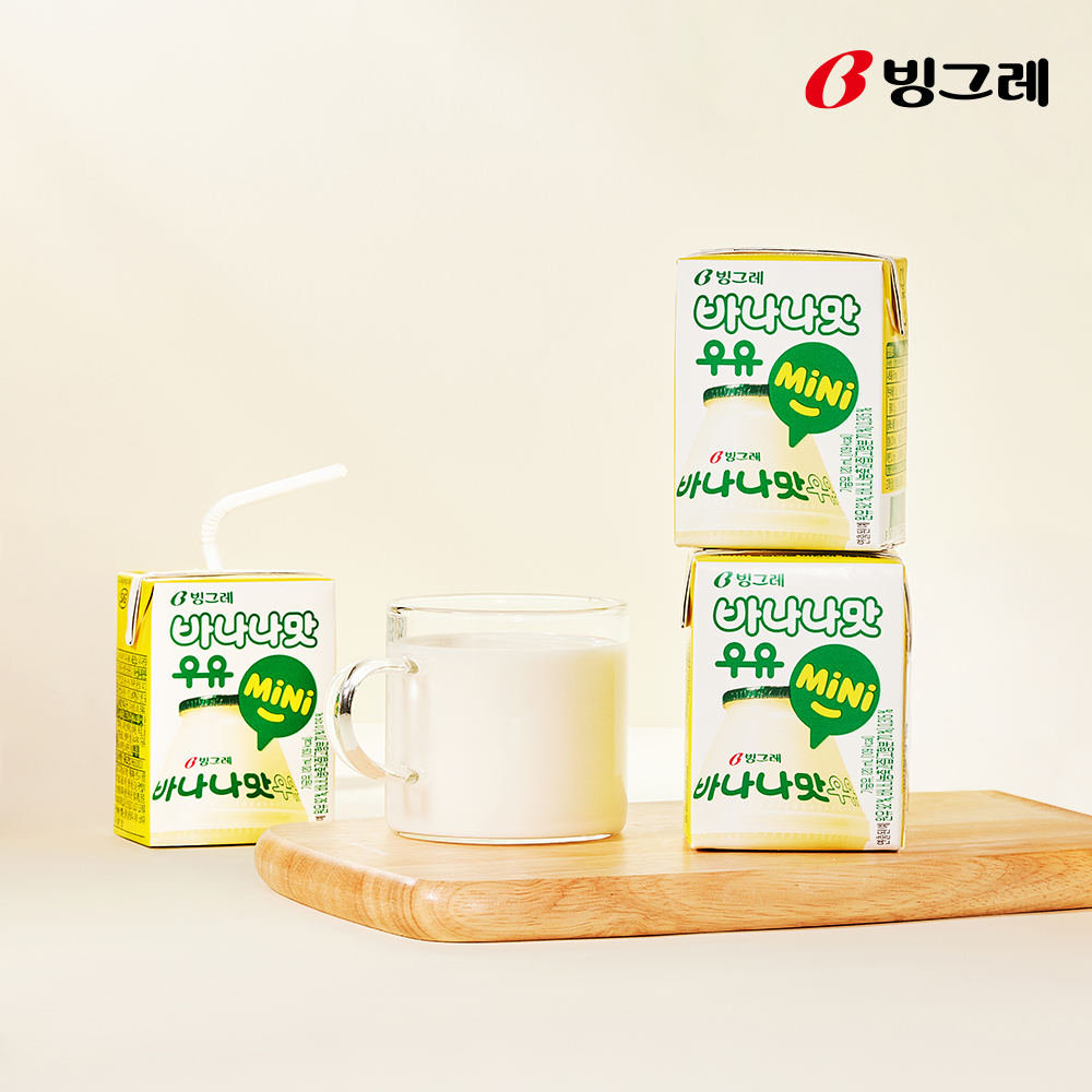 빙그레 바나나맛우유 미니 12팩 + 딸기맛우유 미니 12팩 120ml 멸균 이미지 3