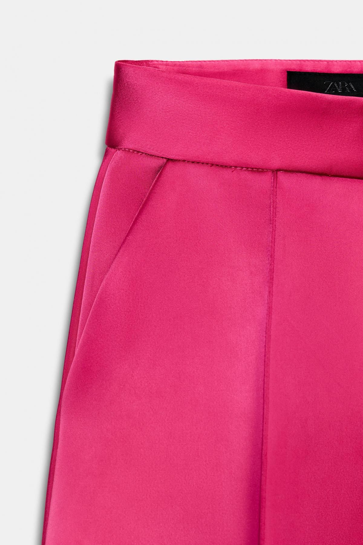 자라 새틴 하이웨이스트 벌룬 팬츠 핑크 1255/552 FUCHSIA - 상세 이미지 5