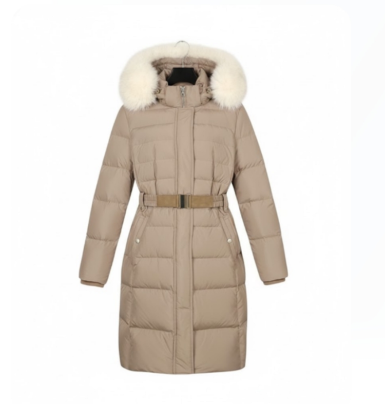 팬텀골프 여성 겨울 리얼 폭스퍼 덕다운 골프웨어 롱다운 롱패딩 점퍼 - 상세 이미지 3