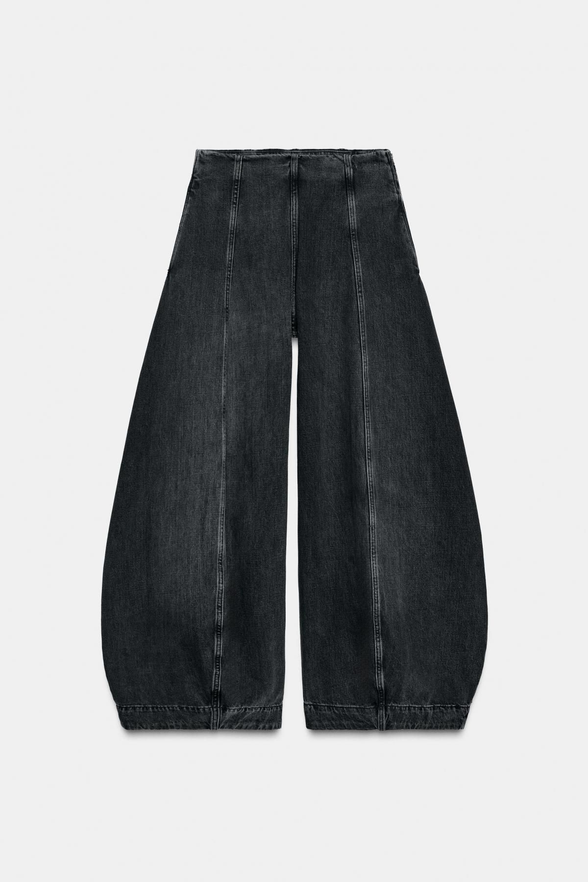 자라 하이웨이스트 와이드핏 벌룬 데님 진 9863/267 GREY - 상품 이미지