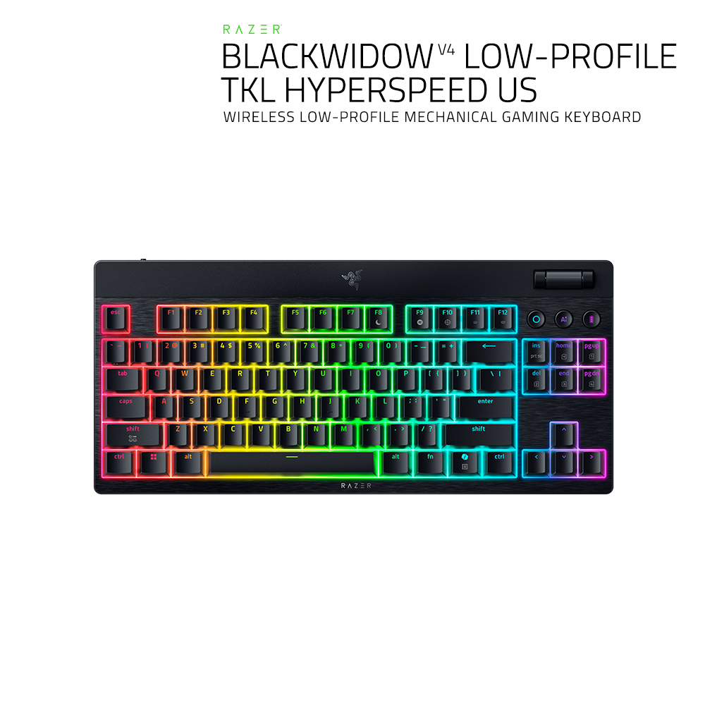 레이저코리아 블랙위도우 V4 로우 프로파일 TKL HyperSpeed 블랙(영문각인), 그린축 - 상품 이미지