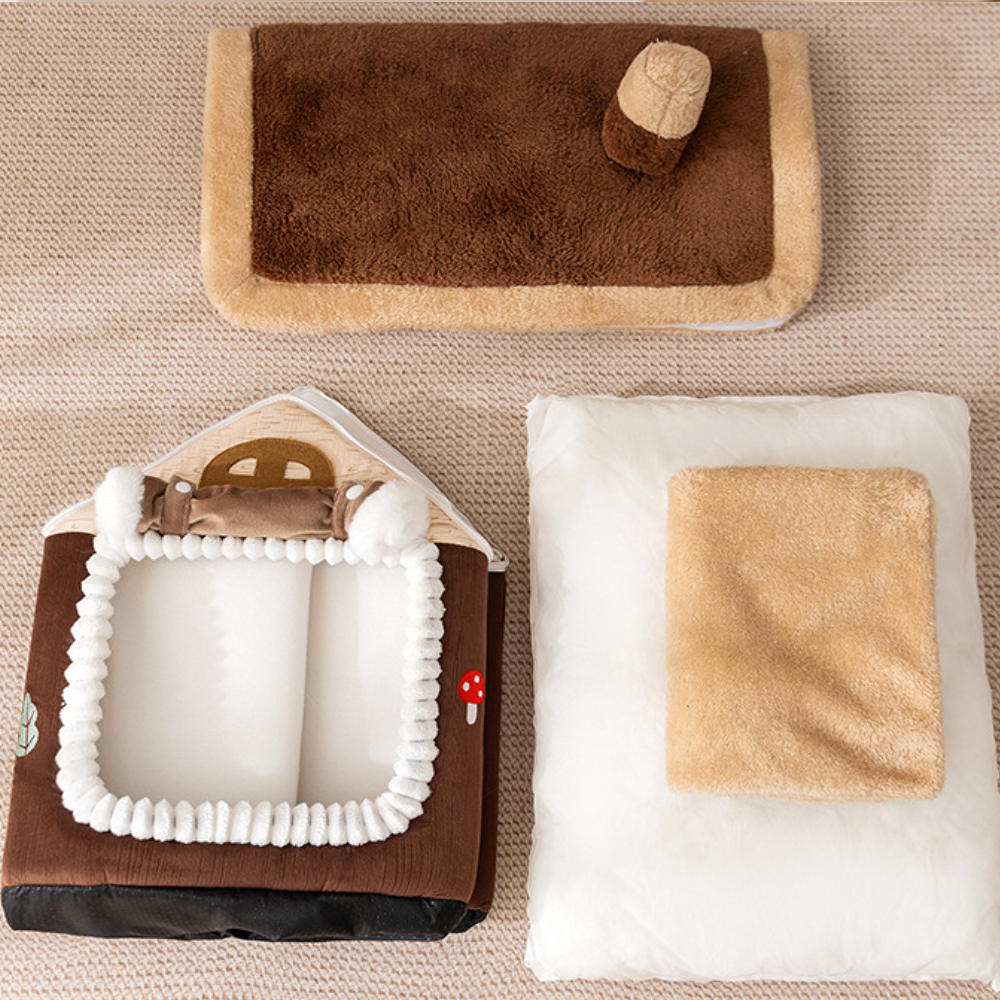 퍼플펫 강아지 하우스 고양이 숨숨집 텐트 동굴집 침대 파워쿠션 겨울 머쉬룸하우스 중형