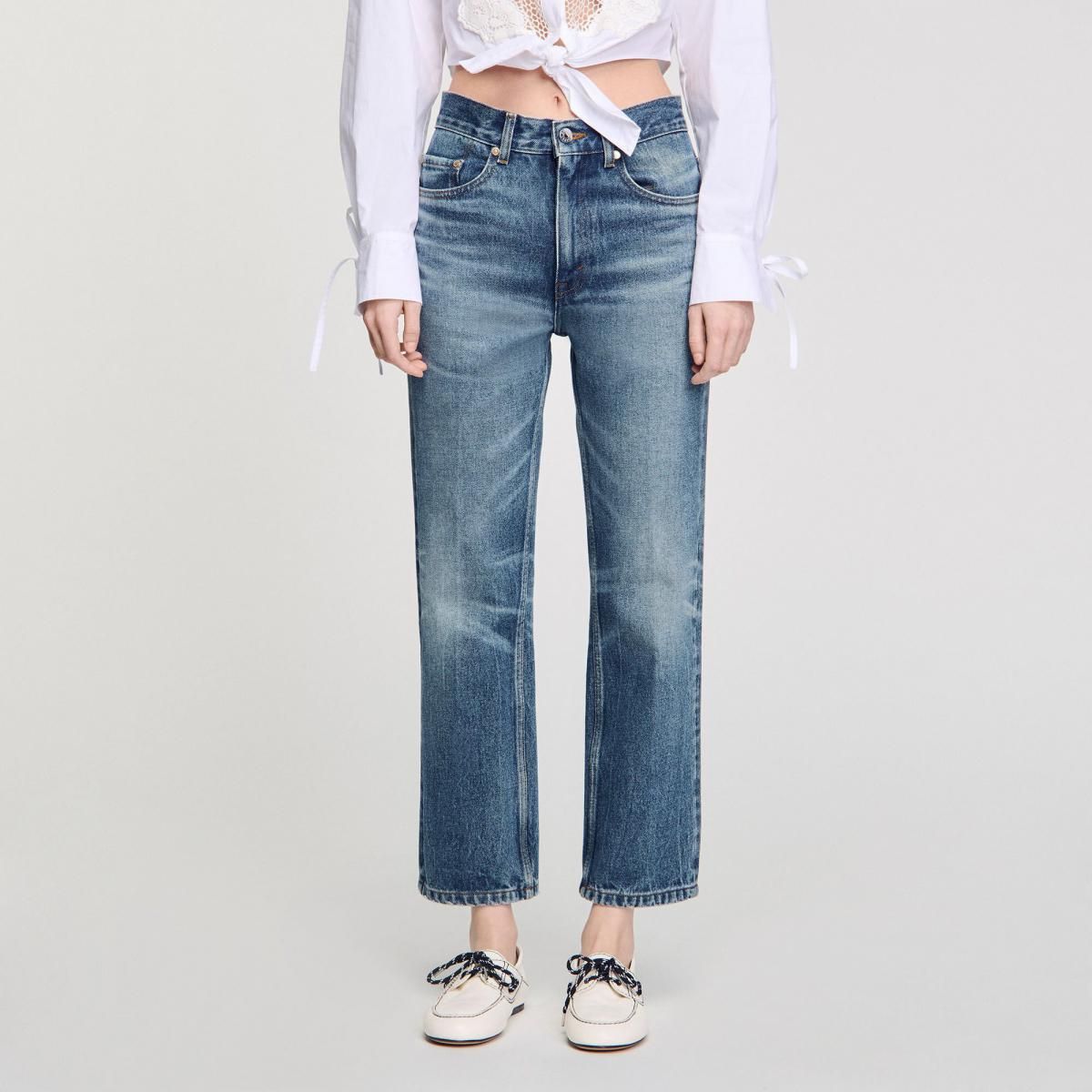 산드로 유즈드워싱 스트레이트핏 78 데님 청바지 SFPJE00681_4785 JEANSBLAU - 상품 이미지