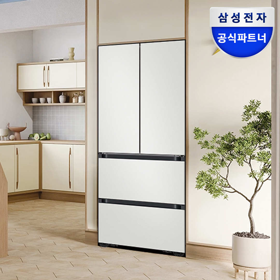 삼성 비스포크 AI 키친핏 Max 김치냉장고 4도어 420L RK70F42M2A 코타화이트
