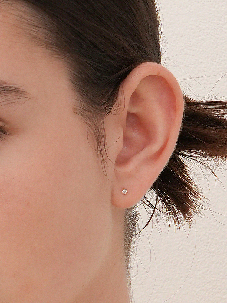 [0.8mm]14K 인터널 랩 다이아몬드 샤인 클래식 라블렛 피어싱 귀걸이 이미지 4