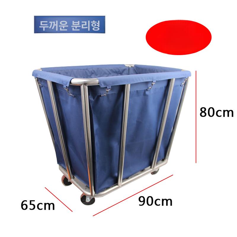 세탁물카트 린넨카트 런드리백 트롤리 수거 호텔 브라운 원뿔형 두꺼운 천차 택배무료 - 상세 이미지 5