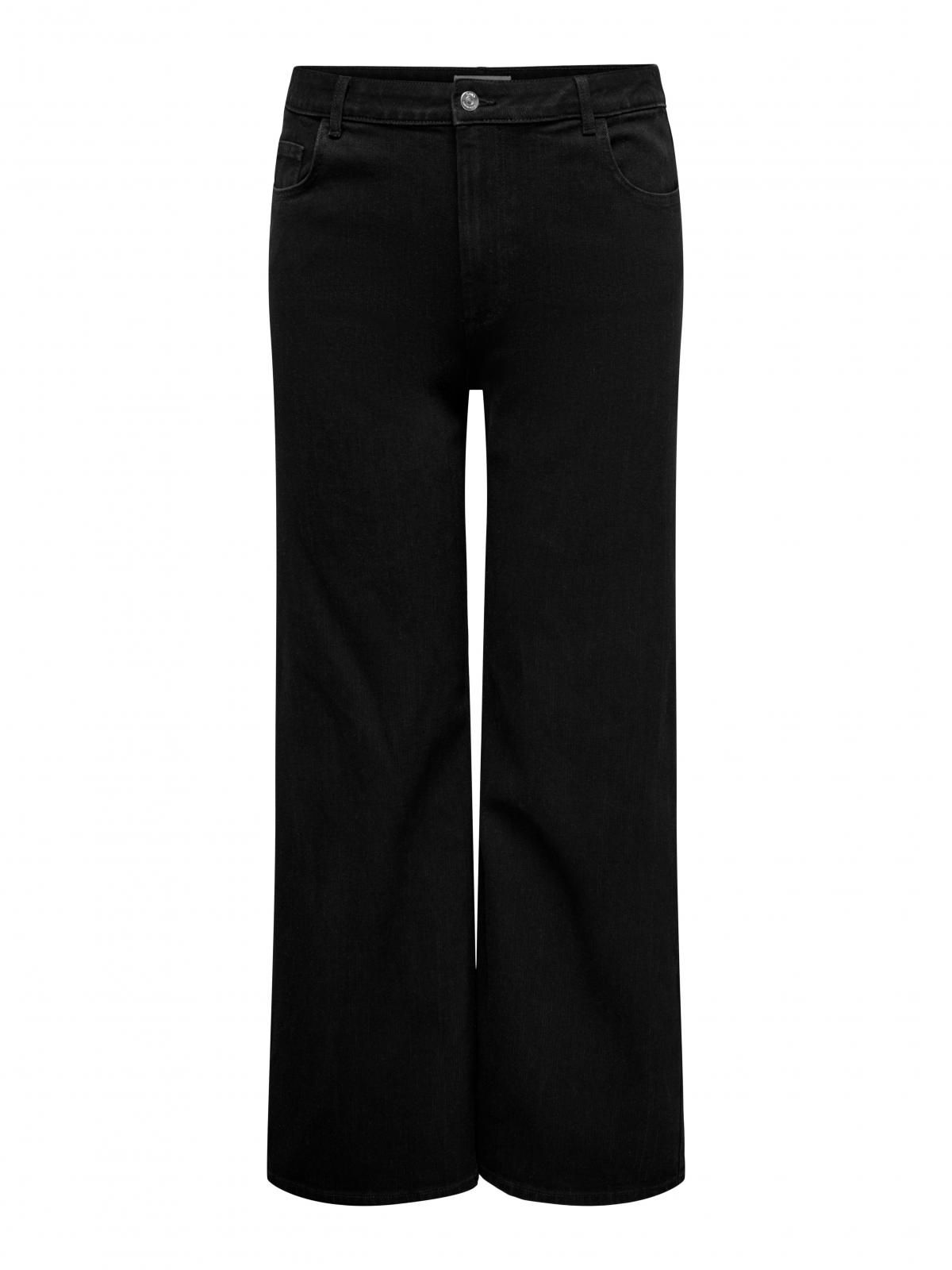 온리 플러스사이즈 와이드핏 데님 팬츠 15355016_2161 BLACK / BLACK - 상세 이미지 3