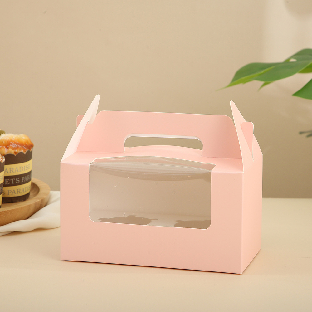 투명창 머핀 선물 상자 고급 답례품 포장 컵케이크 종이 미니 손잡이 디저트 박스 1구