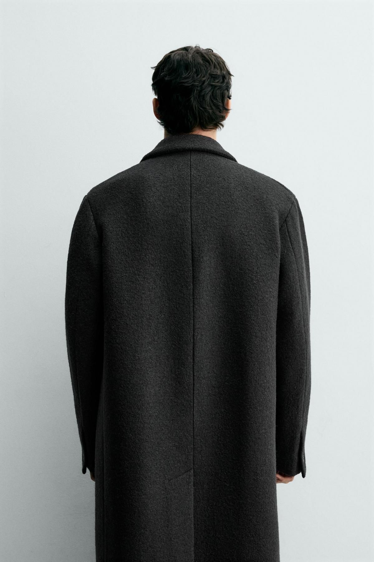자라 테크니컬 부클레 텍스처 울 싱글코트 5070/730 BLACK - 상세 이미지 4
