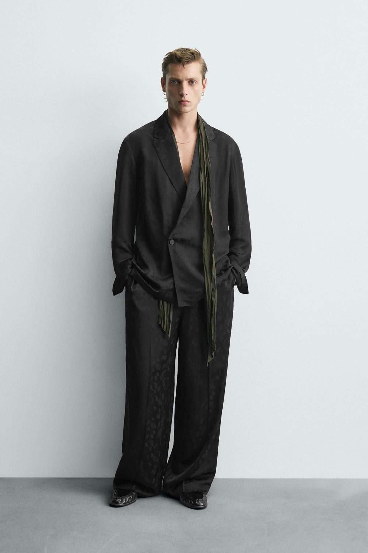 자라 한정판 페이즐리 자카드 릴랙스핏 블레이저 9621/430 BLACK - 상세 이미지 2