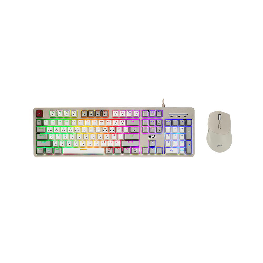 지클릭커 슈퍼히어로 SPMK130 레트로 RGB 키보드 무선 마우스 세트 - 상세 이미지 2